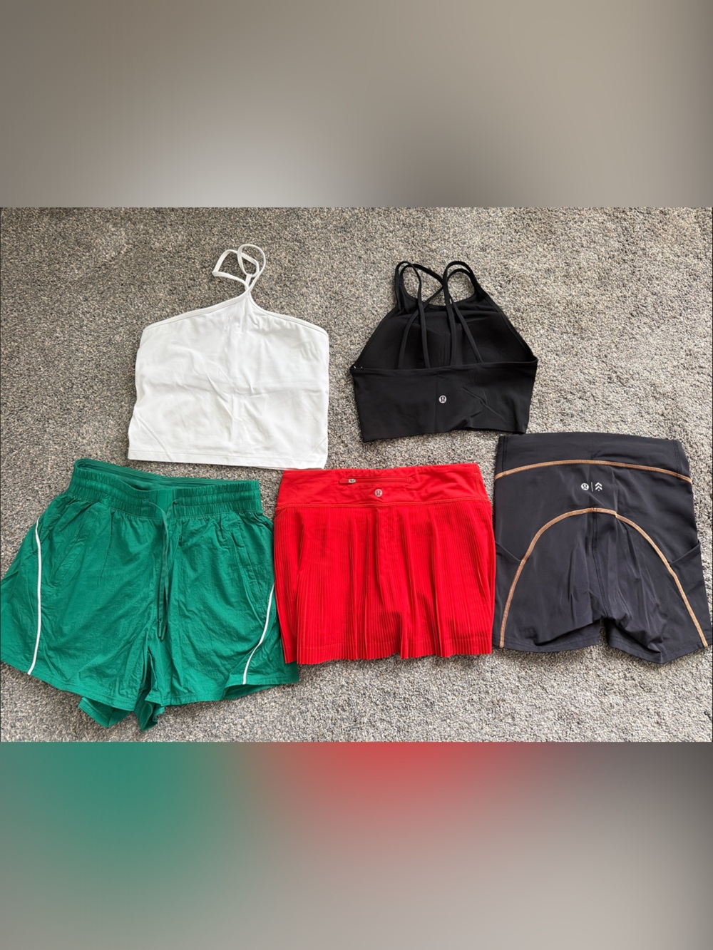 lululemon athletica Green, Red, Black, White Athletic Shorts & Skorts Bundle